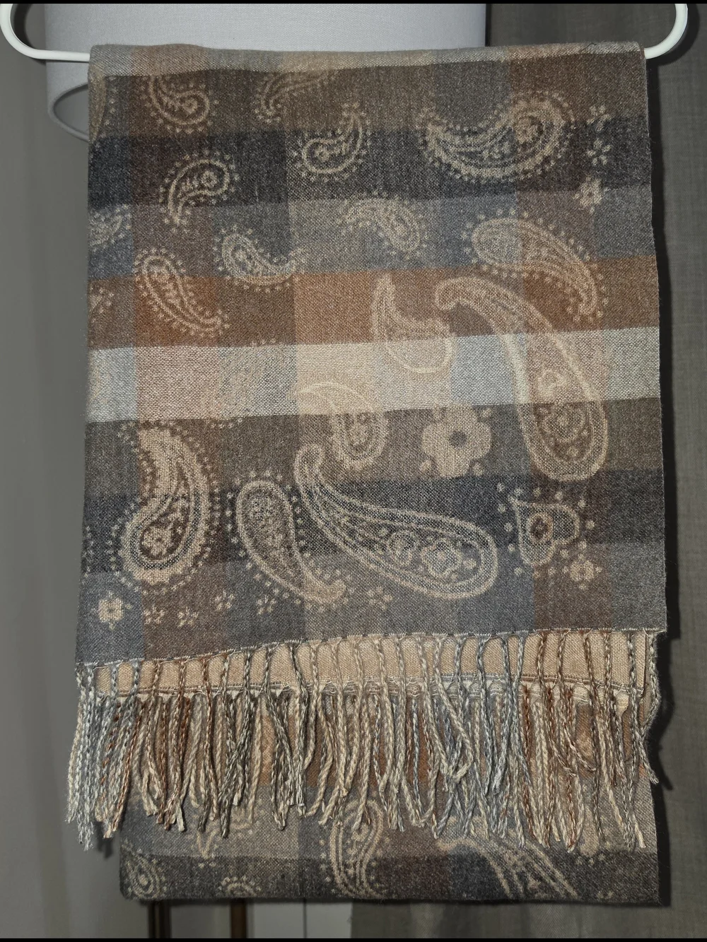 Beige Tone Scarf With Design